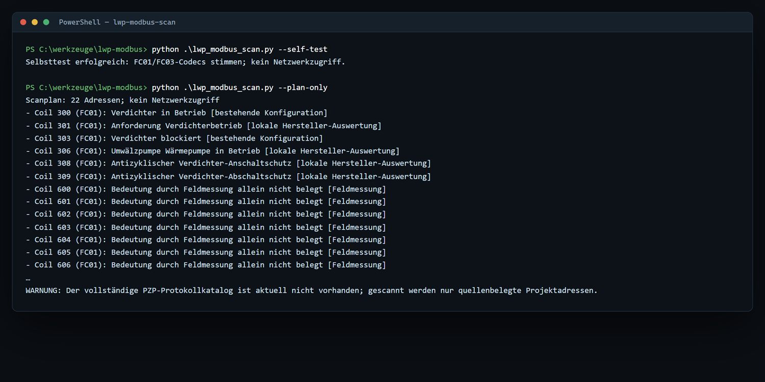 Terminalfenster mit Selbsttest und Scanplan